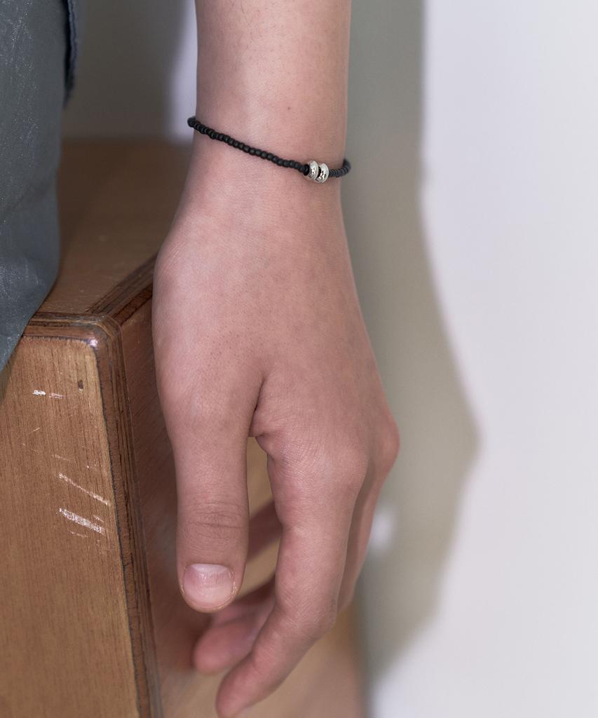 Ourpierre Silver Donut Bracelet Black