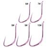 30pcs DIY Fishing Accessories Light Pink Fishhook Black Pit Sports Titanium Alloy Horn Tooth Carp