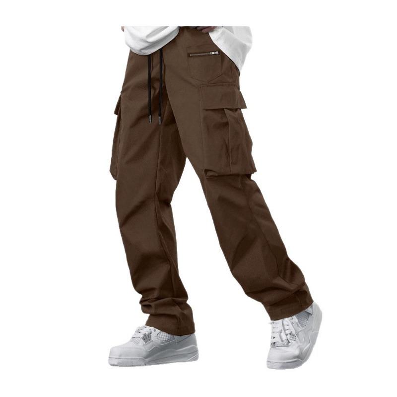 Casual overalls men's summer multi-pocket loose straight pants 0