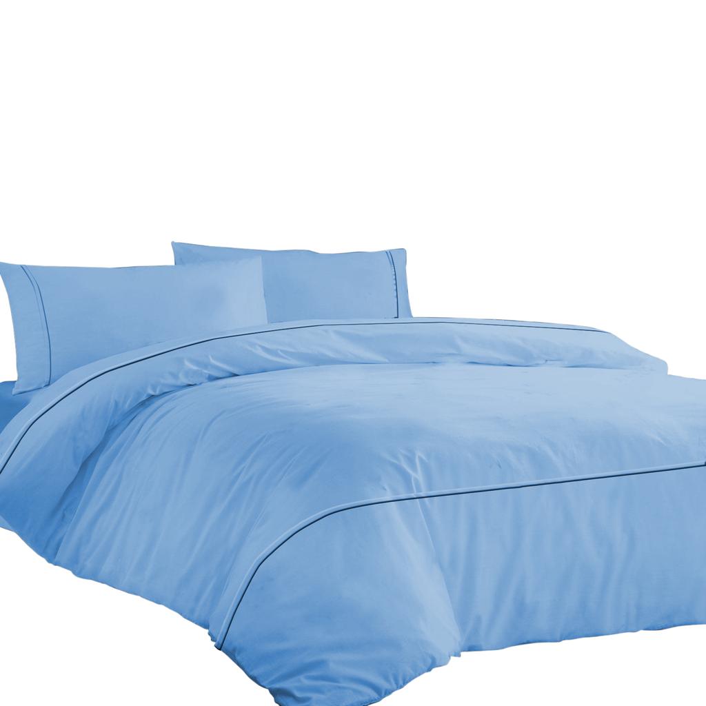 Aukščiausios kokybės 600TC egiptietiško medvilnės antklodės užvalkalų komplektas su stilingais horizontaliais kantais (3 vnt. rinkinys: 1 antklodės užvalkalas ir 2 pagalvių užvalkalai) - Kelių dydžių ir spalvų