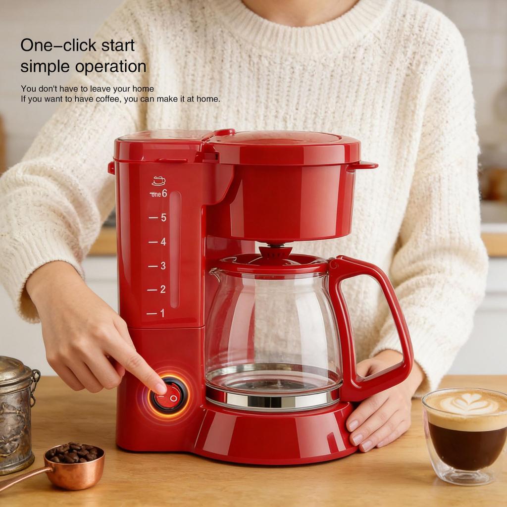 Electric Drip Coffee Maker: Compact, Automatic, Keep-Warm Portable Espresso Machine for Home Use