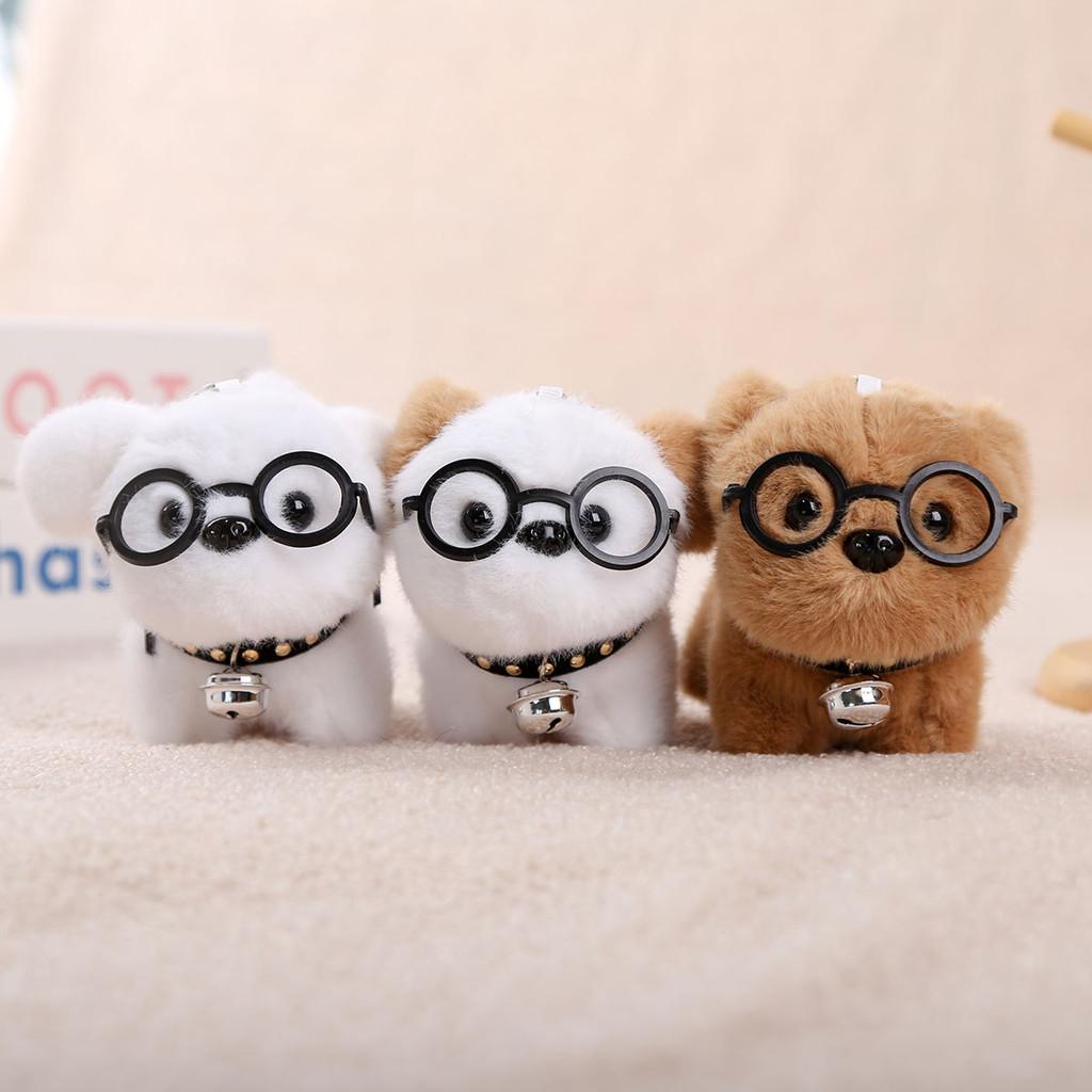 Plush Dog Keychain With Glasses For Girls And Collectors