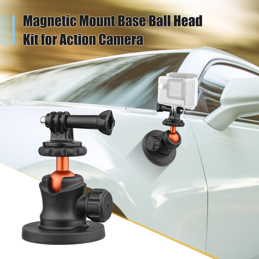 UURIG BH 07 Mini Ball Head Camera Tripod Mount 1 4 Inch Screw with Magnetic Base Sports Camera Mount Adapter