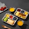 4 Grids 304 Stainless Steel Divided Dinner Tray Lunch Fruit Snack Container Food Plate for Students Canteen Restaurant Tableware