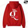 Couple Hoodies Valentines Day Matching Outfits King and Queen Printed Couple Hoodies Boyfriend Girlfriend Fleece Sweatshirts Top