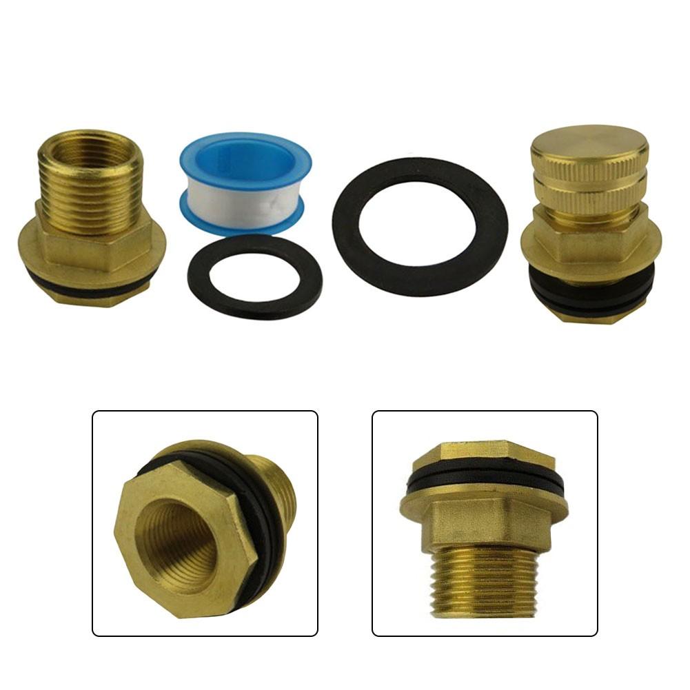 Brass Water Tank Connector Set 12in Female 34in GHT Male with Gasket