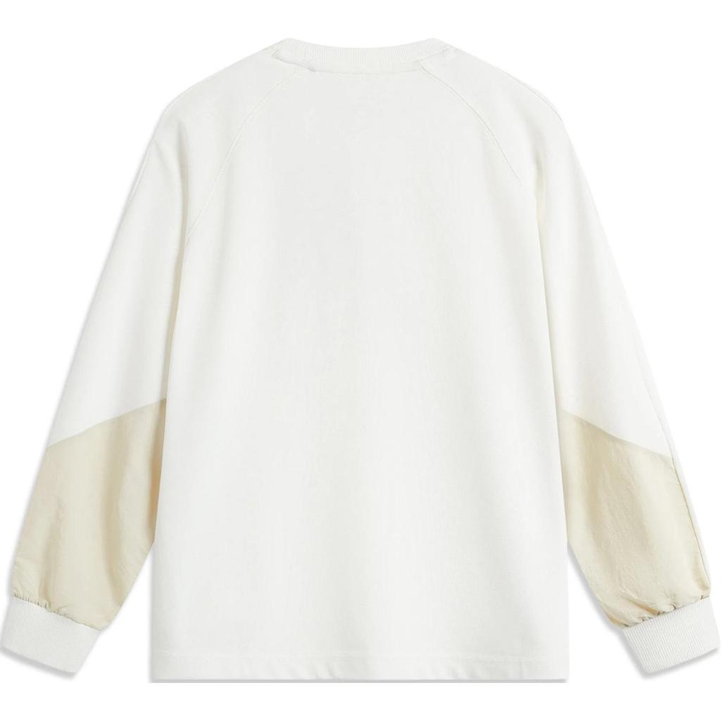 Li Ning Color Block Rundhals Bequem Atmungsaktiv Vielseitig Lässiges Sweatshirt Damen Sweatshirt Off-White AWDU840-2