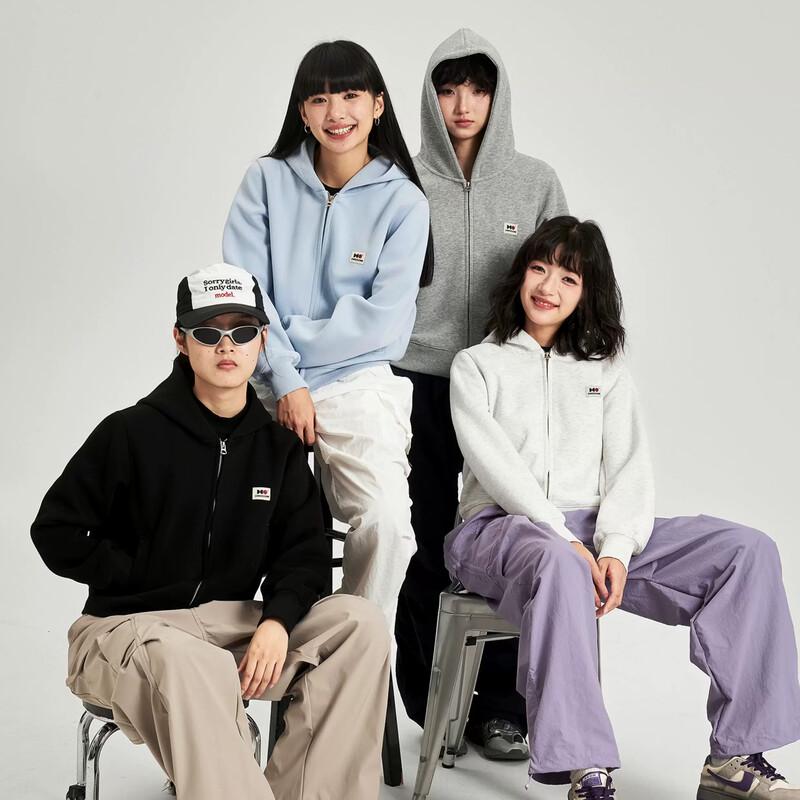 OWOX Retro Style Double Zipper Hooded Sweatshirt