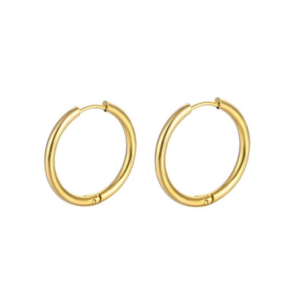 Veelzijdige Titanium Goud Hart Oorbellen: Niche High-End Oorklemmen & Hoops voor Vrouwen