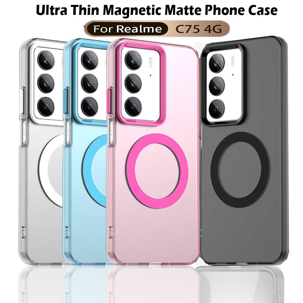 Magsafe Matte Phone Case For Realme C75 4G Protective Case For Magnetic Wireless Charging Shockproof Back Cover