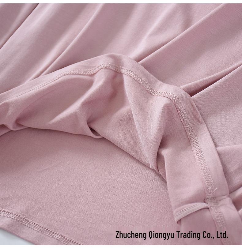 Modal Padded High Neck Long Sleeve Slimming T-Shirt with Built-in Bra for Women - Autumn/Spring.