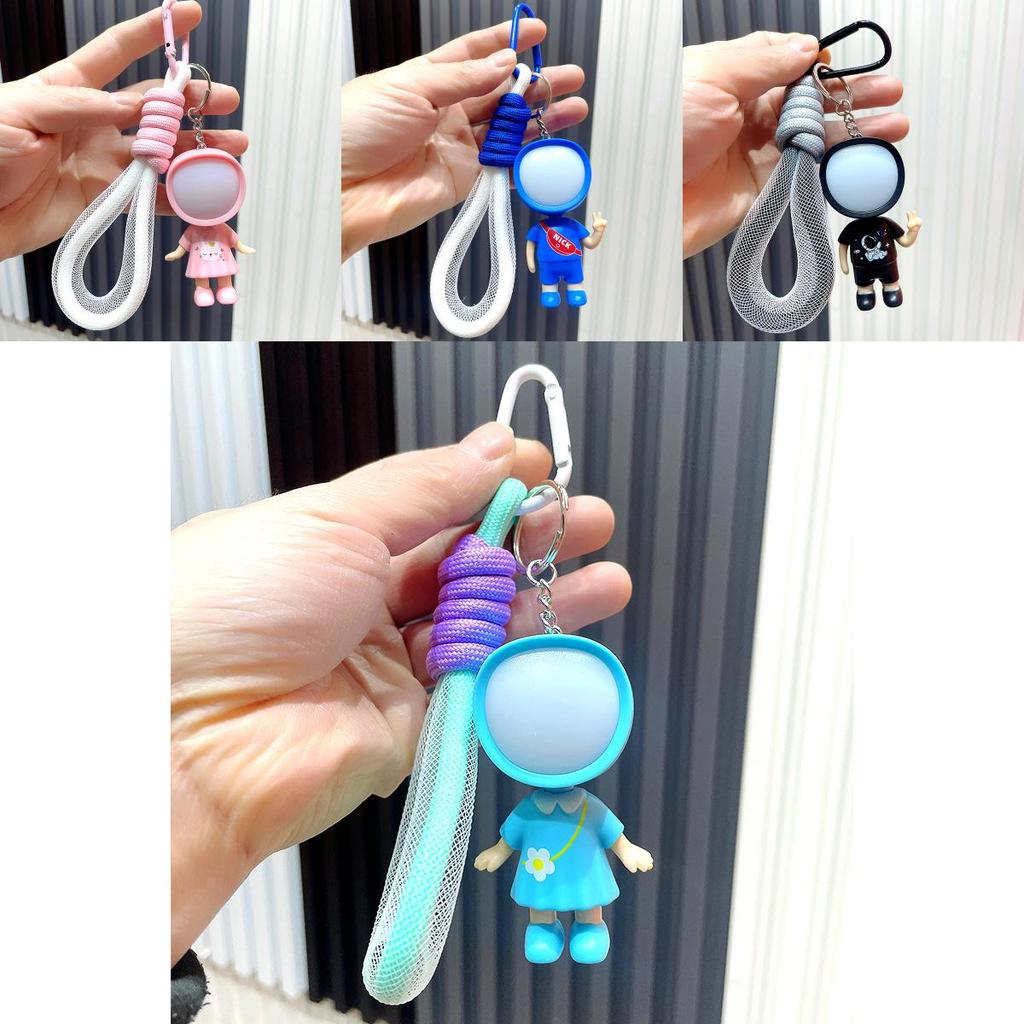 Cute Cartoon Keychain Soft Rubber Led Light Figure For Couples And Friends