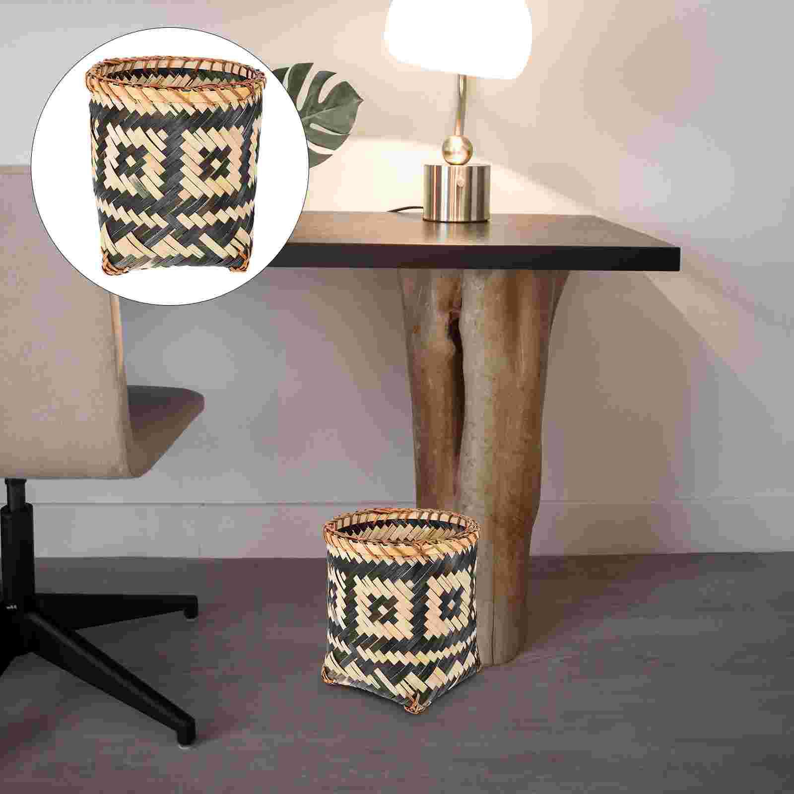 

Kitchen Trash Containers Kitchen Dustbin Kitchen Waste Basket Household Laundry Basket Rattan Trash Bin Kitchen Waste Container