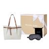 Michael Kors MK Emilia Borsa a Tote da Lavoro Fashion Design Monogramma Classico con Lacci in Pelle da Donna Vanilla-Bianco Pelle-Marrone 35S1GU5T7B-150