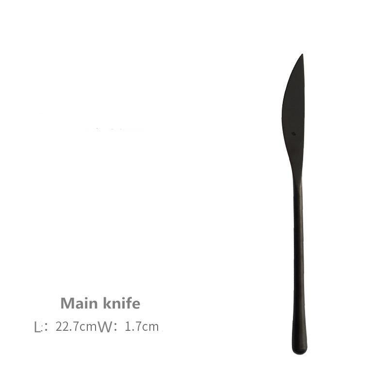 304 Stainless Steel Retro Black Creative Western Cutlery Set Steak Knife Fork Spoon Three-piece Set Coffee Spoon Fruit Fork