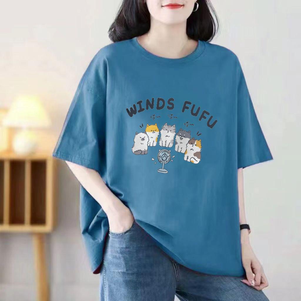Short-sleeved T-shirt Women Loose 2025 New Spring and Summer Round Neck Medium-length Half-sleeved Blouse