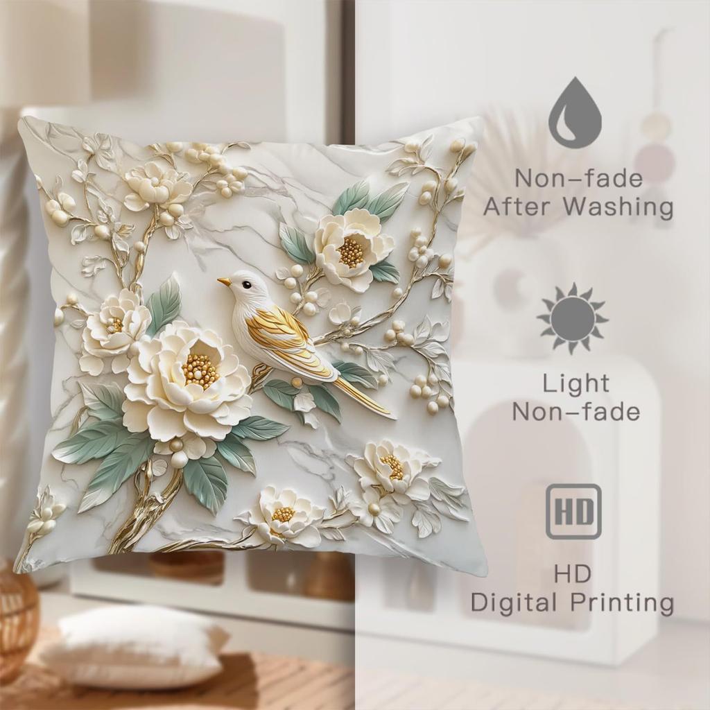 Floral throw pillowcases with birdsong and floral , high-end home sofa decoration pillowcases