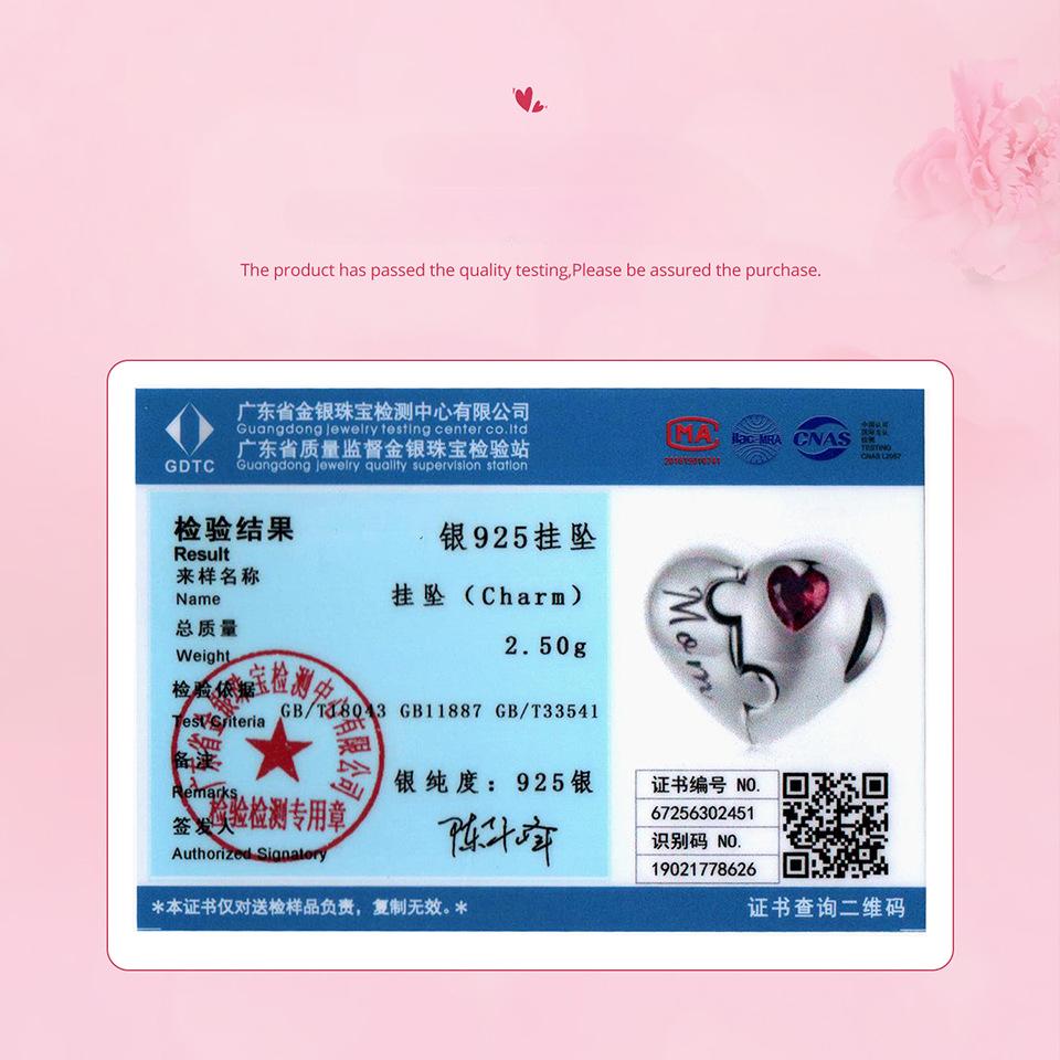 Love Heart-Shaped Mother And Daughter Creative Puzzle Beaded S925 Silver Fashion Versatile Diy Bracelet Accessories