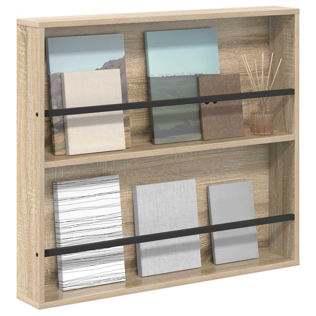 Magazine Rack Sonoma Oak 80 x 12 x 70 cm Particleboard