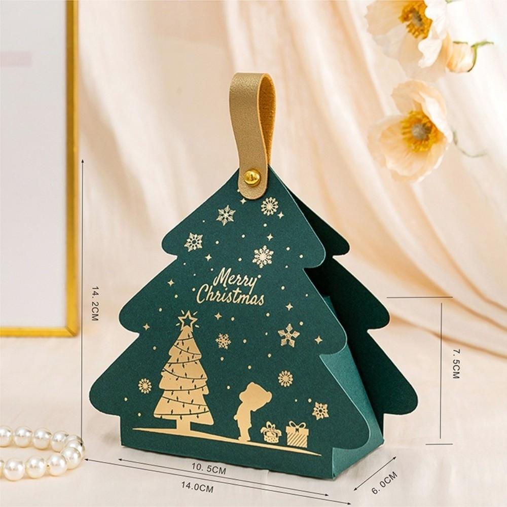 5pcs Triangle Shape Cookie Packaging Box Cardboard Holiday Gift Packaging  For Christmas Party