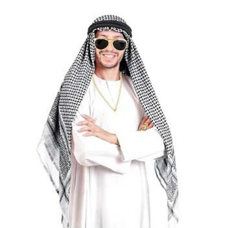 Arabische Kostuums Accessoires Midden-Oosten Woestijn Shemagh Touw Nekketting Dollar Ringen Zonnebril voor Halloween Cosplay