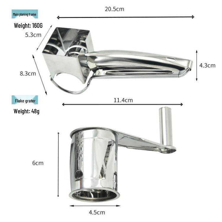 Stainless Steel Hand-Crank Rotary Cheese Grater for Home Use