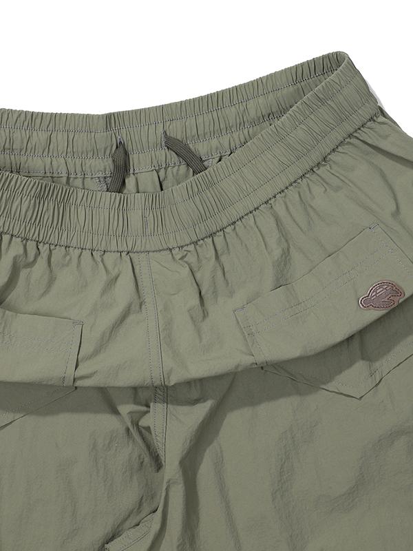 BBC EARTH [Carter] Pocket Flap Parachute Pants_Ash Khaki