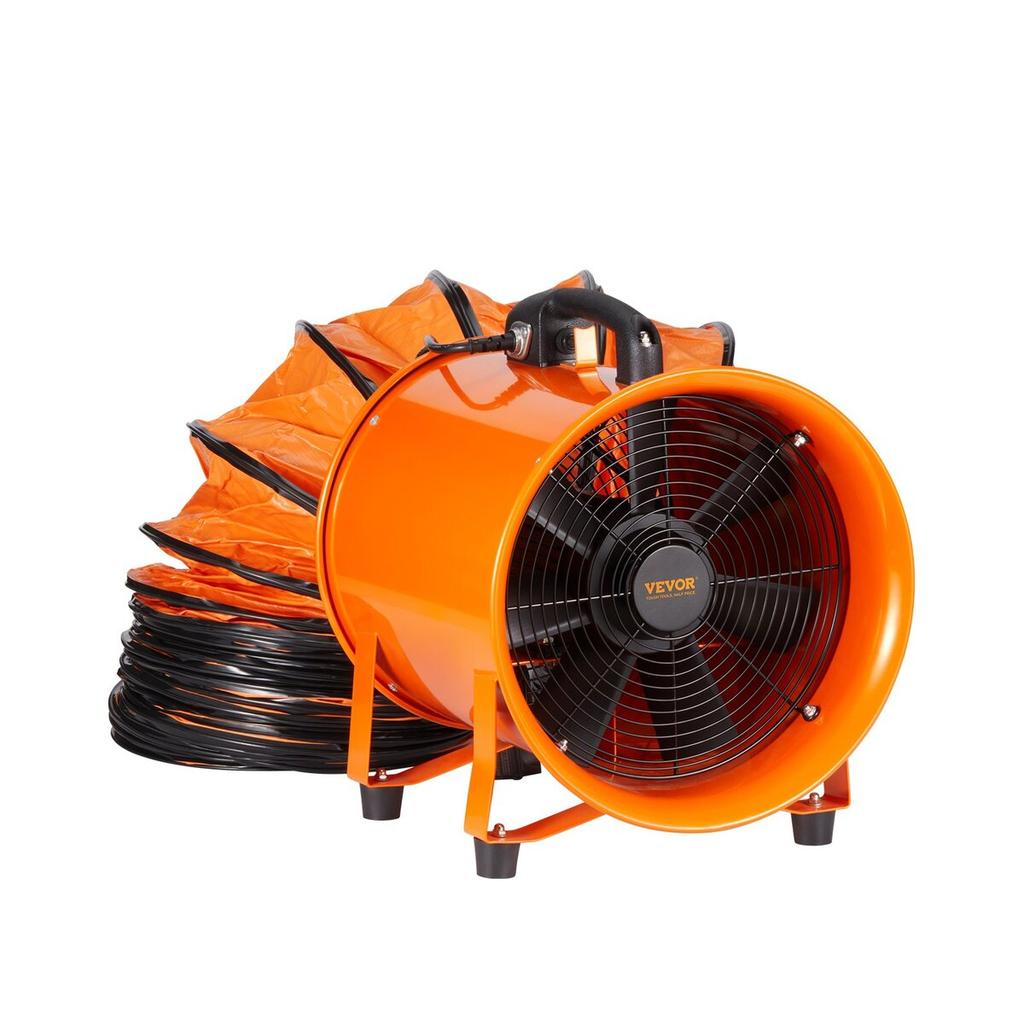 Portable Ventilator, 406.4mm Heavy Duty Cylinder Fan with 10m Duct Hose, 900W Strong Shop Exhaust Blower 5175CFM, Industrial Utility Blower for