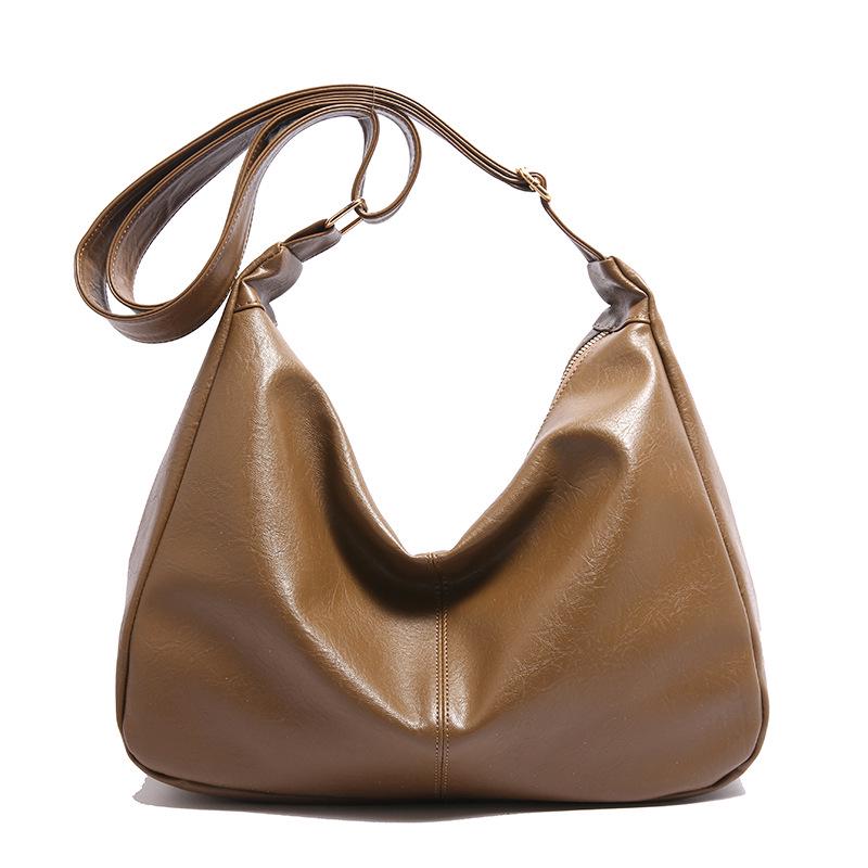 

Maillard Retro Brown Logo Print Tote - Large Capacity Korean Style Crossbody Shoulder Bag хаки