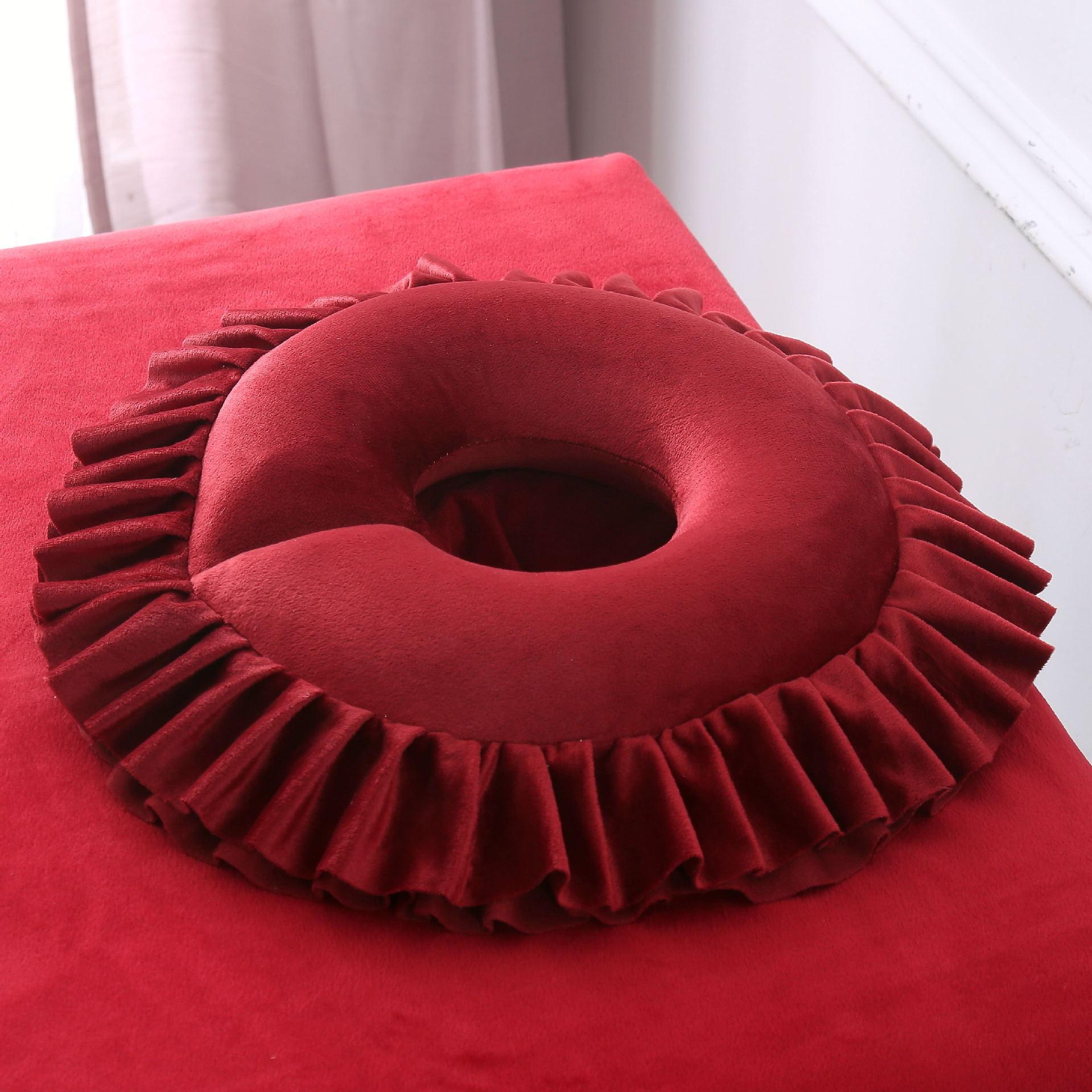 Красота Кровать Подушка Массажная Кровать Подушка для Лица Массажная Подушка для Лица Массажная Кровать Отверстие Подушка красный