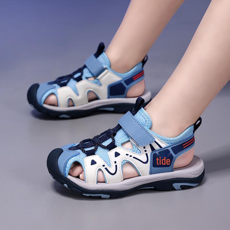

Boys Summer 2025 Non-Slip Closed-Toe Sports Sandals 34 темно-синий