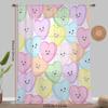 White Background Colorful Expression Love Gauze Curtain Romantic Style Living Room Bedroom Translucent Curtains Single Panel Polyester Sitting Decor