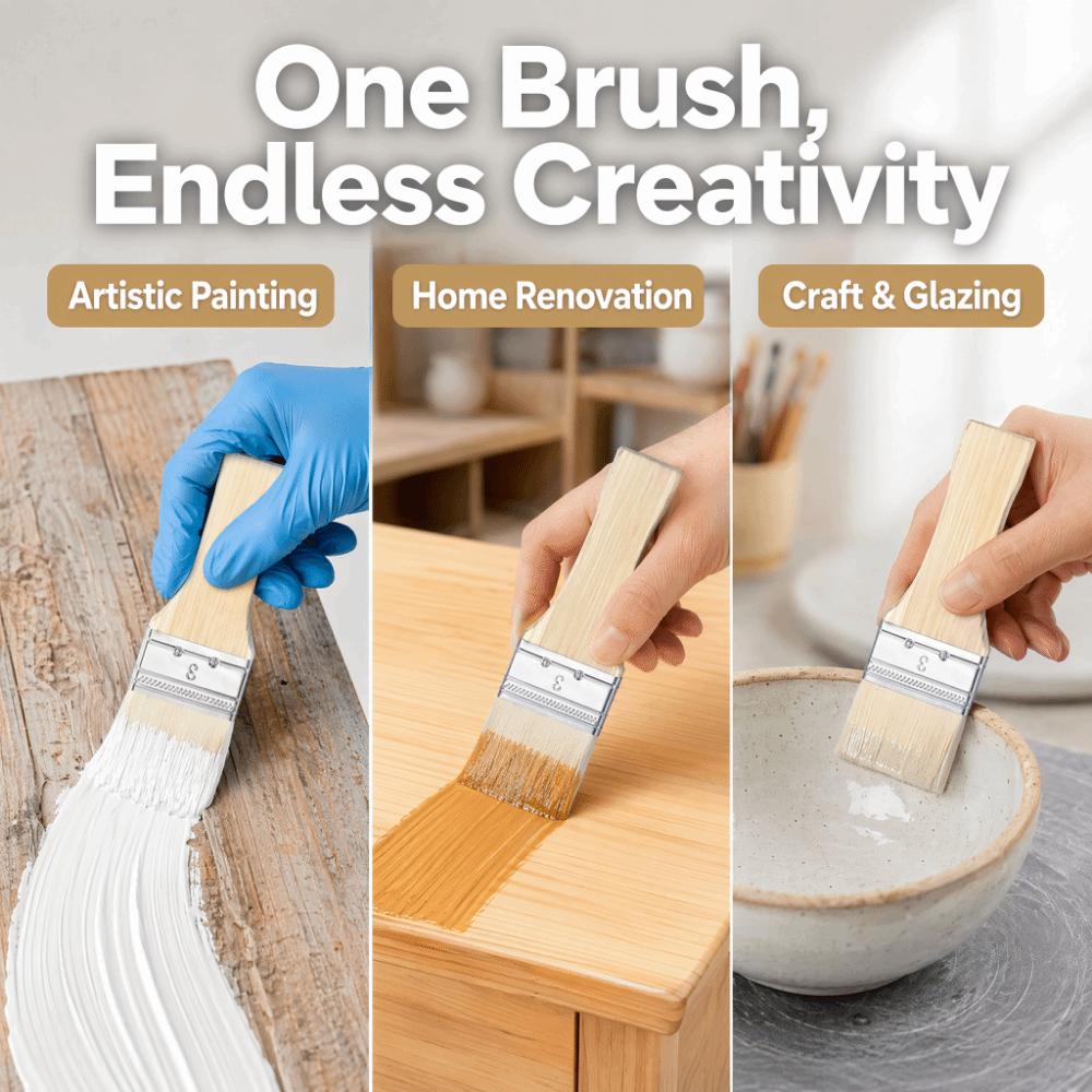 3/4Pcs Multipurpose Flat Paddle Paint Brushes 2/3/4/5in Artist Painting Brushes  for Furniture