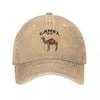 Breathable Dad Hat Curved Brim Distressed Hat Vintage Camel Print Baseball Cap  For Men Women