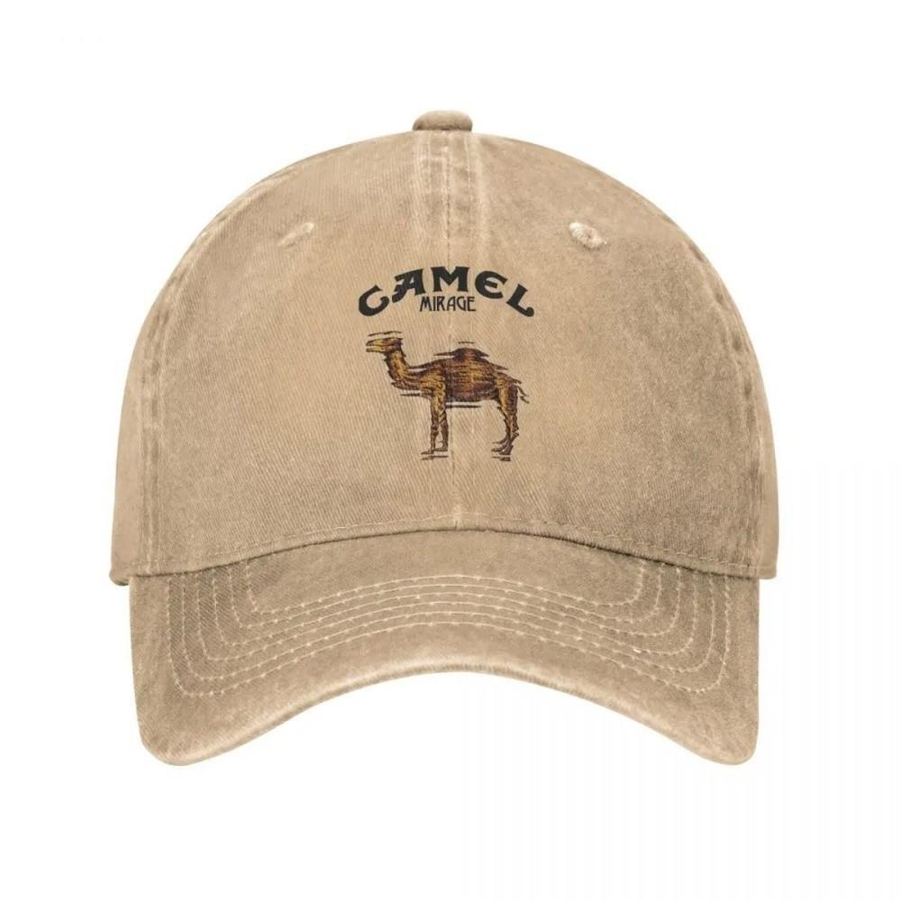 Breathable Dad Hat Curved Brim Distressed Hat Vintage Camel Print Baseball Cap For Men Women