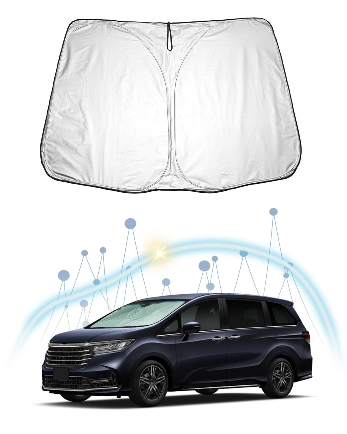 

RUIYA Автомобильная шторка для Honda Odyssey Компактное хранение Солнце Ветер Лобовое стекло УФ Внутренняя сумка для хранения в комплекте RC1/RC2/RC4, Шторка, Защита, Шторка,