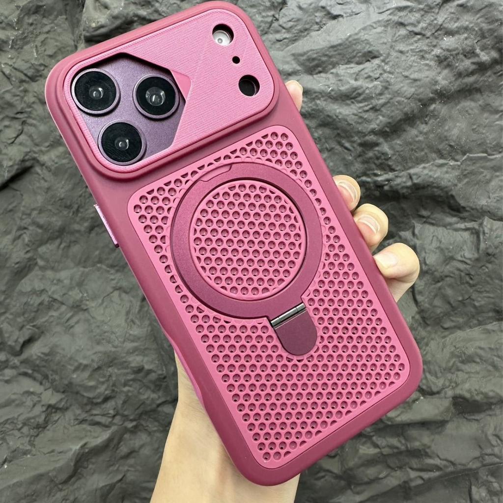Applicable To iPhone11promax Mobile Phone Case Magnetic Suction Bracket Apple 11 Heat Dissipation Mesh Skin Matte Protective Case