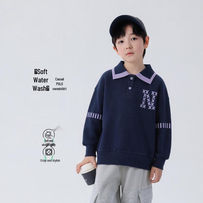 Boy's Cotton Long-Sleeve Polo Top