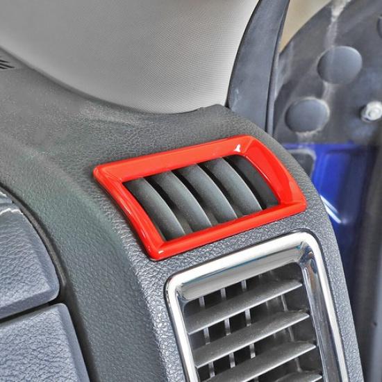 Center Console Side Air Condition Panel Trim ABS Red for Dodge Ram 1500 2010-17