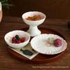French Floral Embossed Ceramic Tableware Set: Tall Bowl, Fruit Bowl, Dessert Plate, Pastry Plate for Afternoon Tea