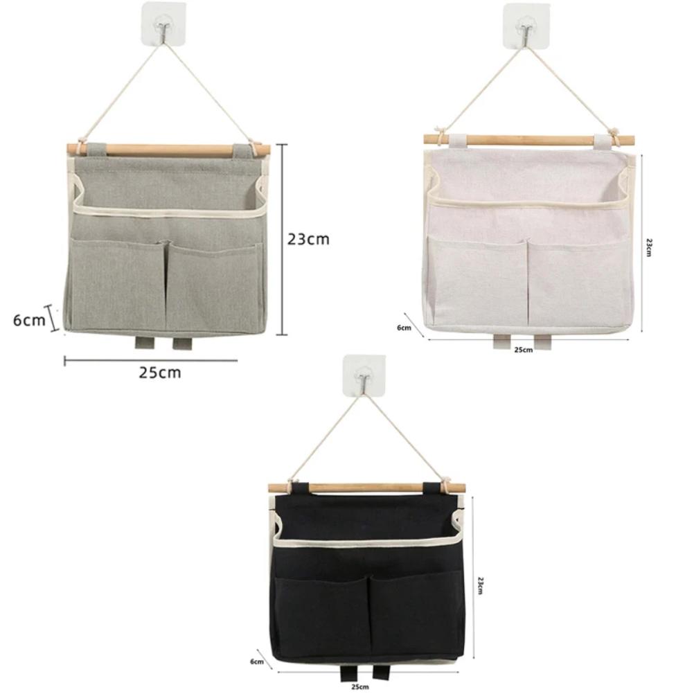 Wall-mounted storage basket bag, door-hanging storage bag,  waterproof linen material room supp