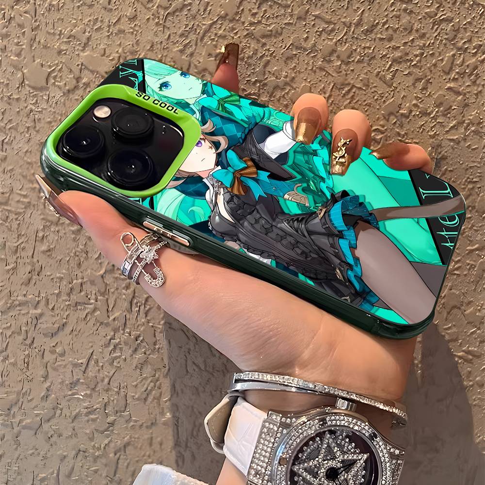 Lynette Genshin Impact Handyhülle Für IPhone 17 16 15 14 13 12 11 Plus Pro Max Mehrfarbig Aurora Laser Stoßfest Funda Hülle