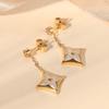 Light Luxury High Quality Natural Mother-Of-Pearl Earrings Four-Leaf Clover Titanium Steel Earrings Ladies High-Grade Earrings