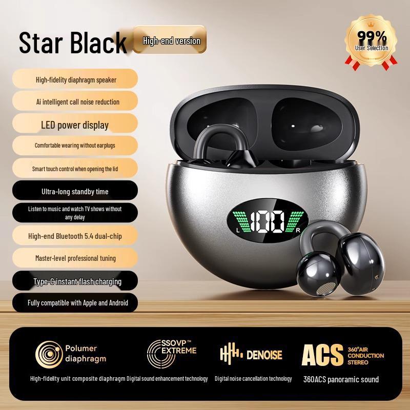 Q71 Bluetooth Earclip: Bone Conduction, High-Quality Sound, Noise Reduction, Long Battery Life, Universal Sports Model.