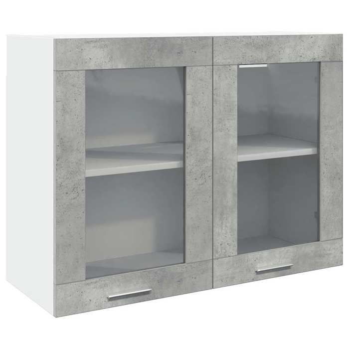 VidaXL Wall Cabinet Lyon, Concrete Grey, 80x31x60 Cm, Engineered Wood &; Glass, Wall-mounted Furniture, Cabinet for Room 856118