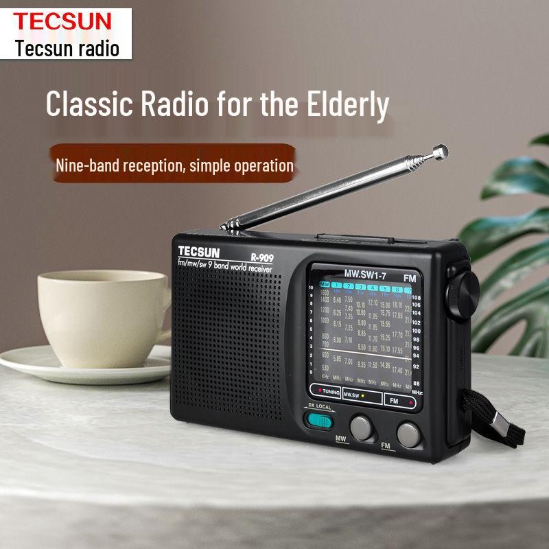 R-909 Tecsun Vintage Multi-band Portable FM Radio for Seniors