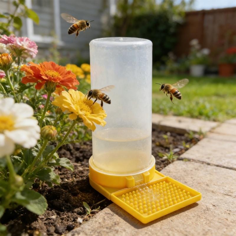 Alimentateur d'eau pour abeilles en plastique Porte de ruche améliorée Alimentateur d'eau Accessoires de nettoyage et d'entretien pour l'apiculture