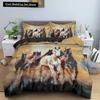 3D Horse Printing Duvet Cover Animal Bedding Set Twin Full Double Queen King Size for Kids Men Black Soft Quilt Cover Pillowcase