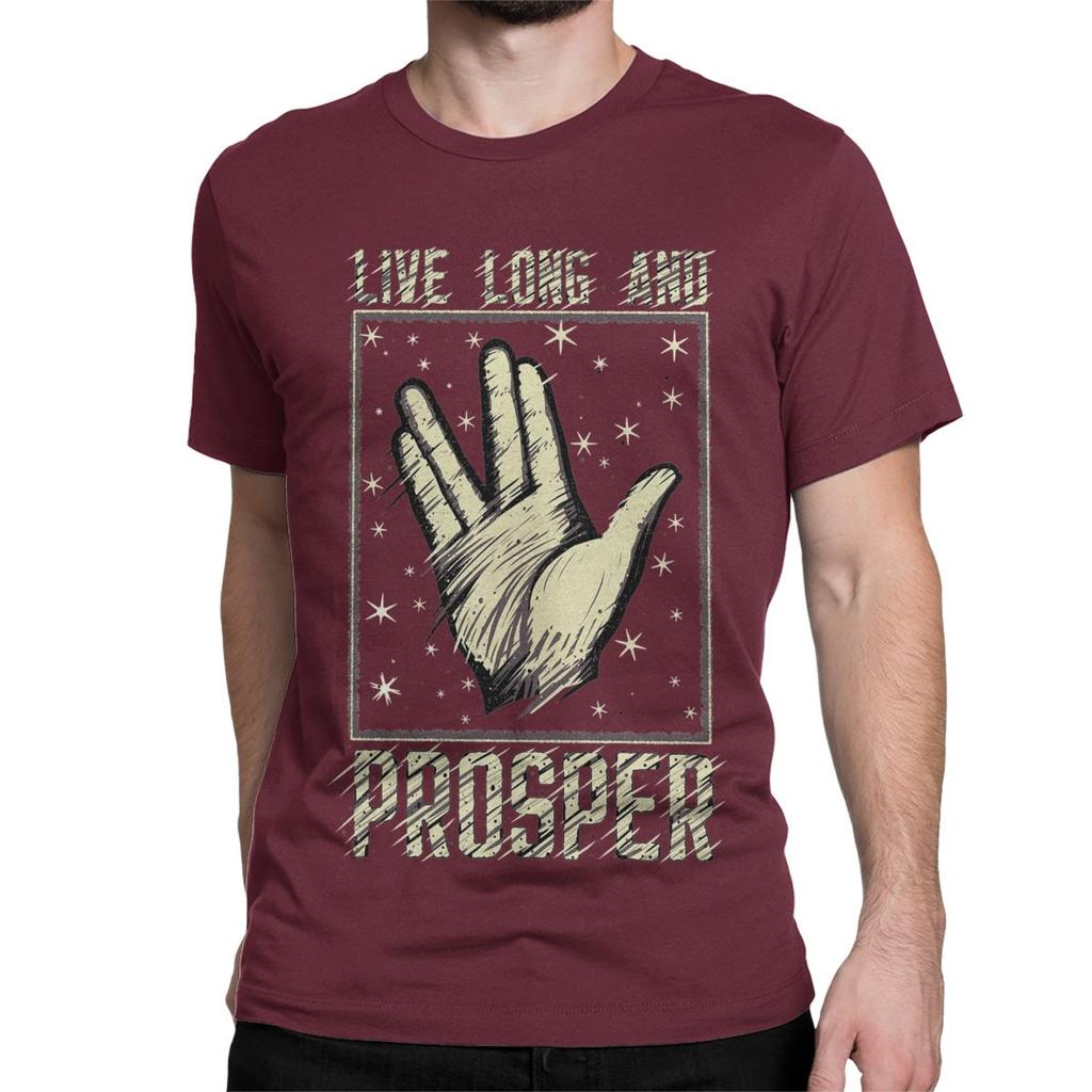Lebe lang und in Frieden Film Herren Damen T-Shirts StarTrek Vulkan Neuheit T-Shirts Kurzarm T-Shirt Reine Baumwolle Druck Kleidung