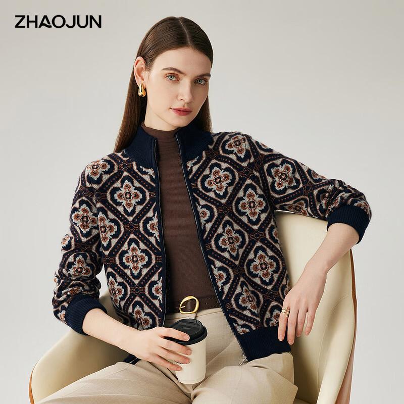 

Женский толстый жаккардовый кашемировый кардиган с высоким воротником Zhaojun XL